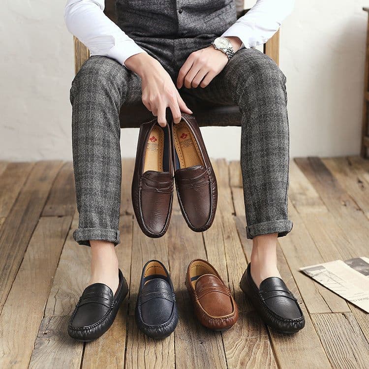 image-Men's Casual All-match Soft-soled Leather Shoes