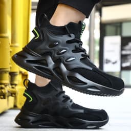 image-Men's Breathable Anti-smash And Anti-puncture Safety Shoes