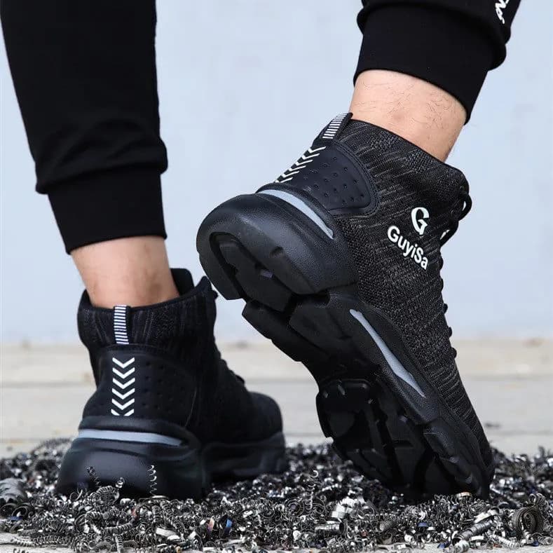 image-Men's Steel Toe Anti-smashing Anti-stab Wear-resistant Work Shoes