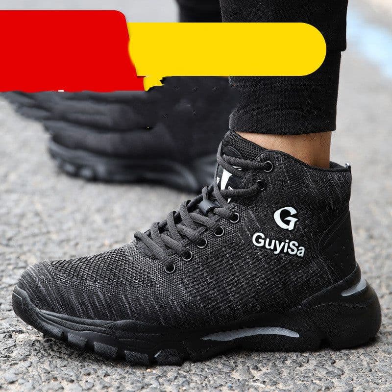 image-Men's Steel Toe Anti-smashing Anti-stab Wear-resistant Work Shoes