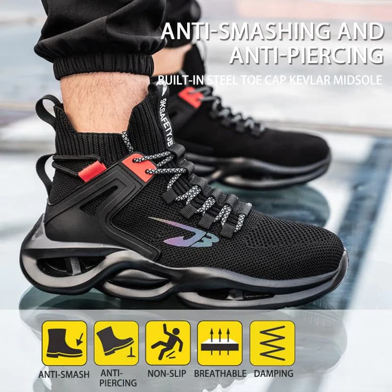 image-Men's And Women's Steel Toe Anti-piercing Anti-skid Safety Shoes