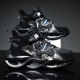 image-Men's Sports Casual High Top Breathable Heightening Shoes