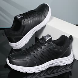 image-Plus Size Men's Waterproof Leather Sneakers
