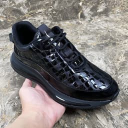 image-Men's Trendy Shoes All Match Black Cowhide Genuine Leather