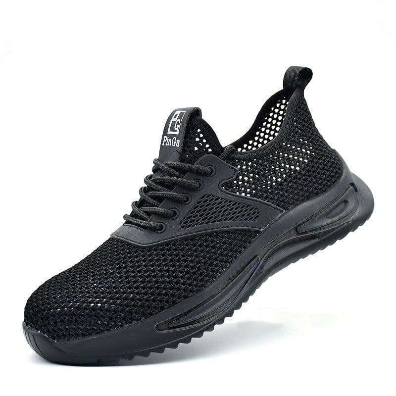 image-Fly Woven Labor Insurance Shoes Mesh Breathable Non-slip Steel Head