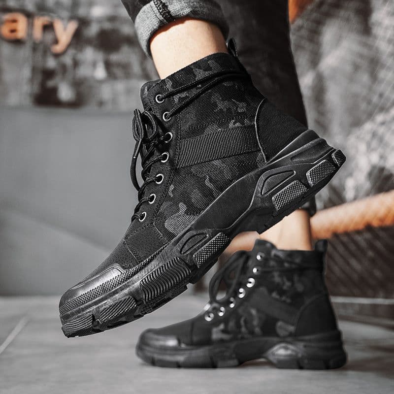 image-Men's Casual Camo High Top Martin Boots