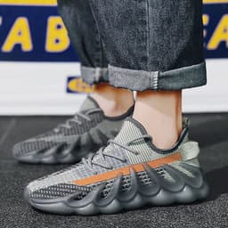 image-Fashion Sneakers With Wave Sole Cool Sports Shoes Men