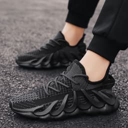 image-Fashion Sneakers With Wave Sole Cool Sports Shoes Men