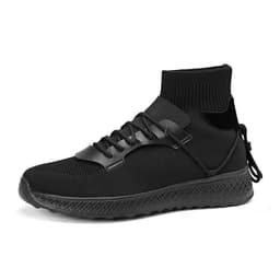 image-Men's Casual Flyknit Mesh High-Top Lace-Up Sneakers