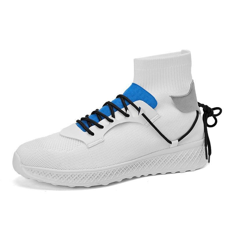 image-Men's Casual Flyknit Mesh High-Top Lace-Up Sneakers