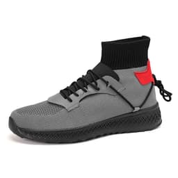 image-Men's Casual Flyknit Mesh High-Top Lace-Up Sneakers