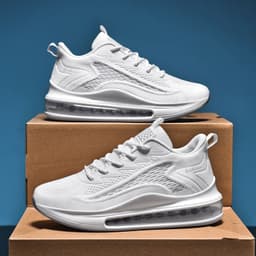 image-Breathable Mesh Heightening Full Palm Air Cushion Running Shoes