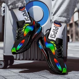 image-Men's Flying Woven Breathable Casual Sports Shoes Fashion Air Cushion