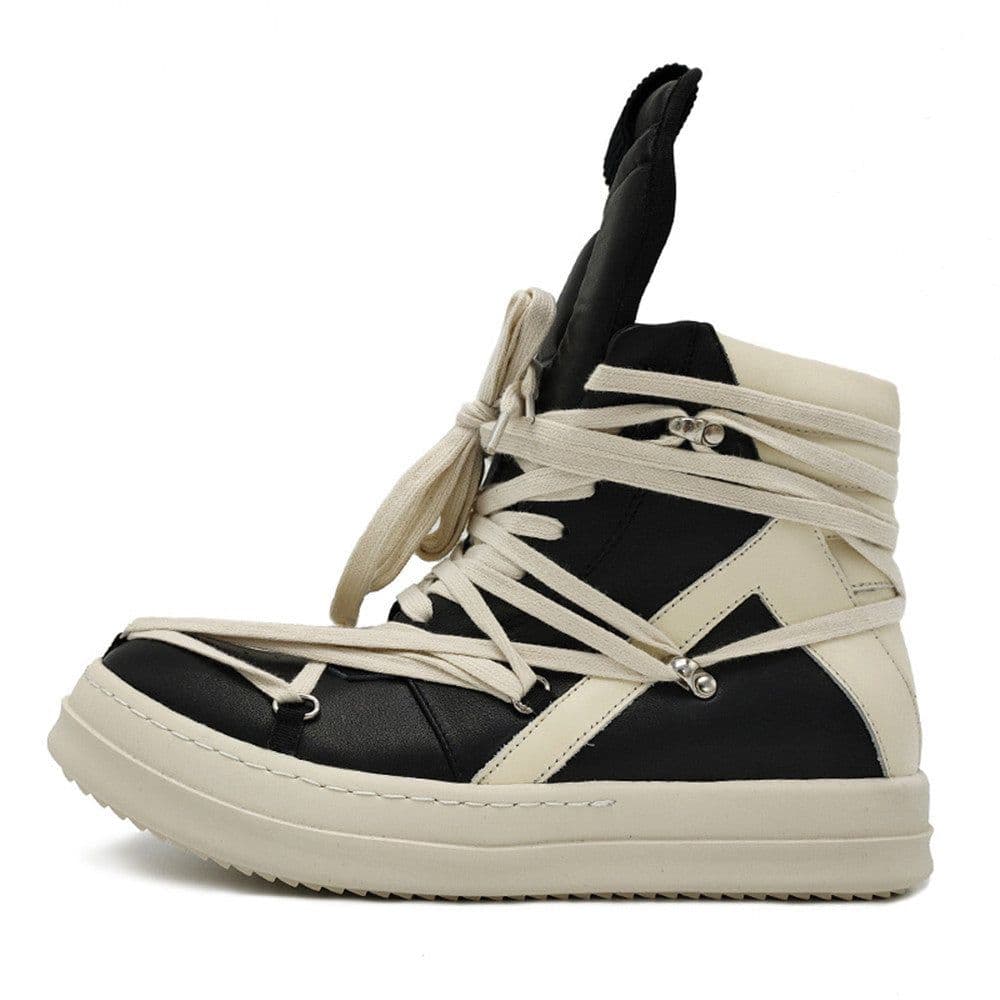 image-Men's Classic Leather Trendy High Top Shoes