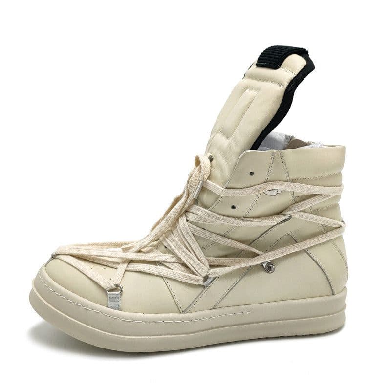 image-Men's Classic Leather Trendy High Top Shoes
