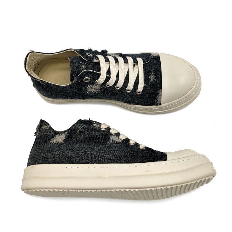 image-Trendy Ripped Denim Casual Canvas Men's Shoes
