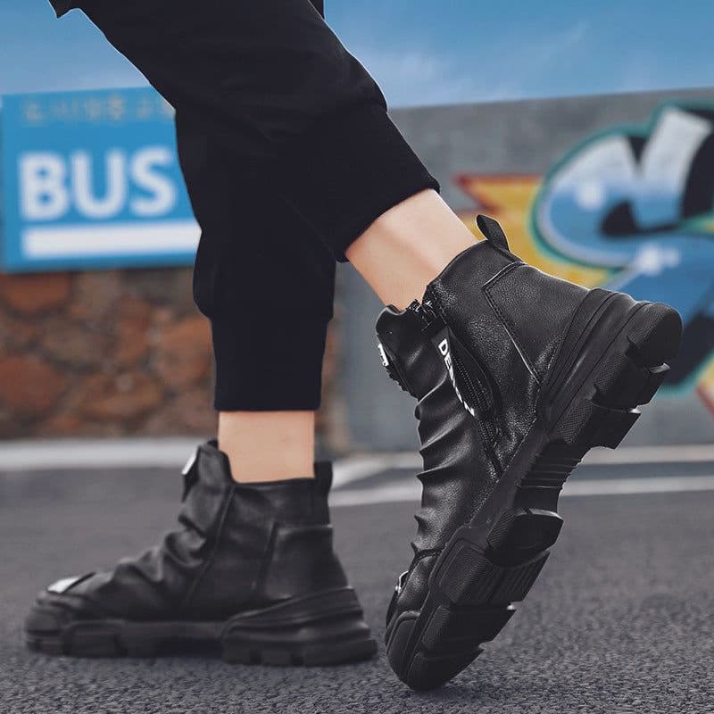 image-Autumn And Winter High-top Board Shoe Men's Boots High-top Shoes Motorcycle Boots