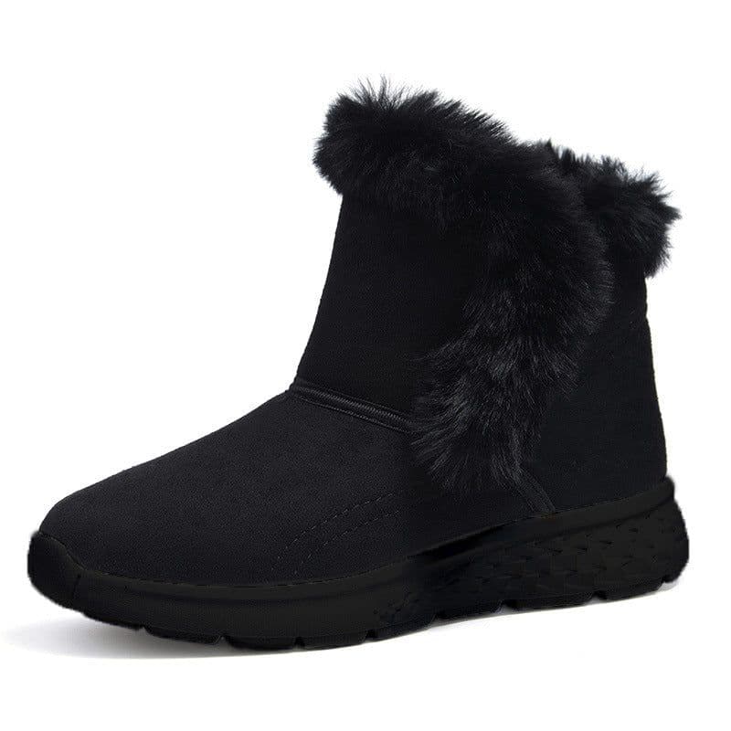image-Women's Winter Fleece Thickened Warm Flat Snow Boots