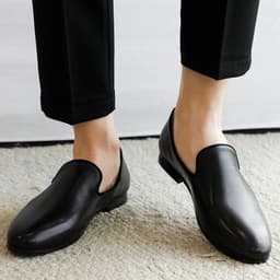 image-Autumn British Men's Casual Leather Shoes Pointed-toe Slip-on Loafers