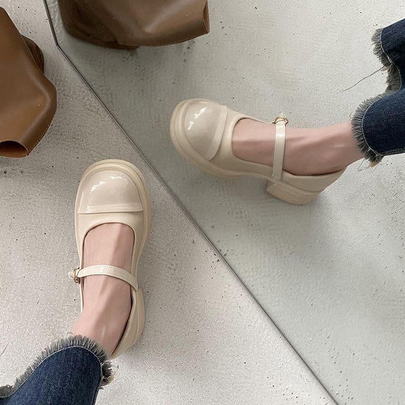 image-Women's Fashion Retro Platform Chunky Heel Shoes