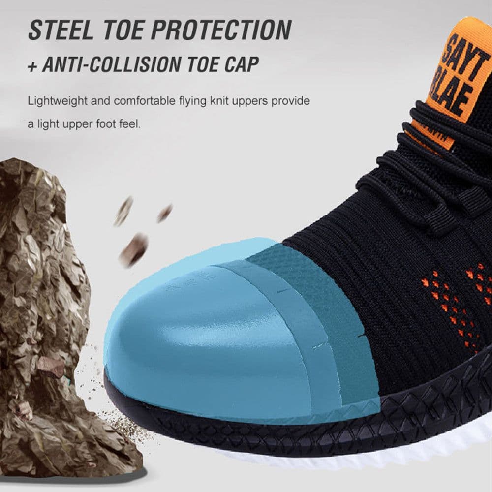 image-Work Safety Shoes Breathable Anti-Puncture Sneakers Men Air Cushion Indestructible Steel Toe Shoes
