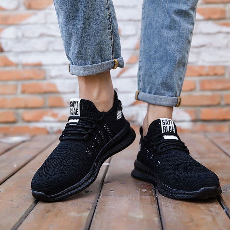 image-Work Safety Shoes Breathable Anti-Puncture Sneakers Men Air Cushion Indestructible Steel Toe Shoes