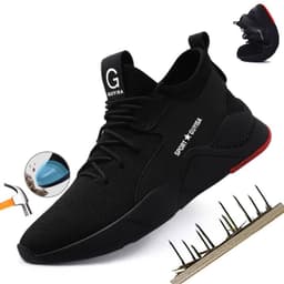 image-Indestructible Steel Toe Sneakers Men Women Lightweight Work Shoes Industrial Construction Shoes