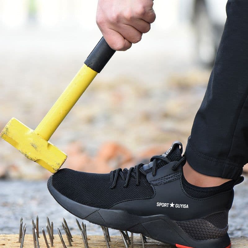 image-Indestructible Steel Toe Sneakers Men Women Lightweight Work Shoes Industrial Construction Shoes