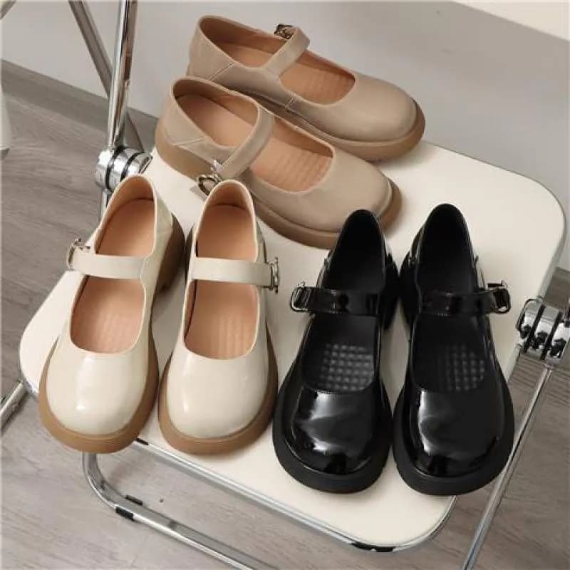 image-Women's Fashion Round Toe Square Heel Flats