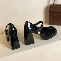 image-Women's All-match Retro High-heeled Non-slip Shoes