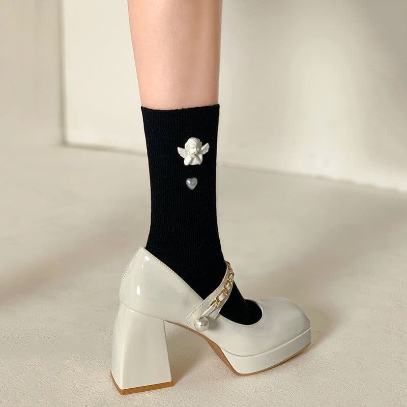 image-Women's All-match Retro High-heeled Non-slip Shoes