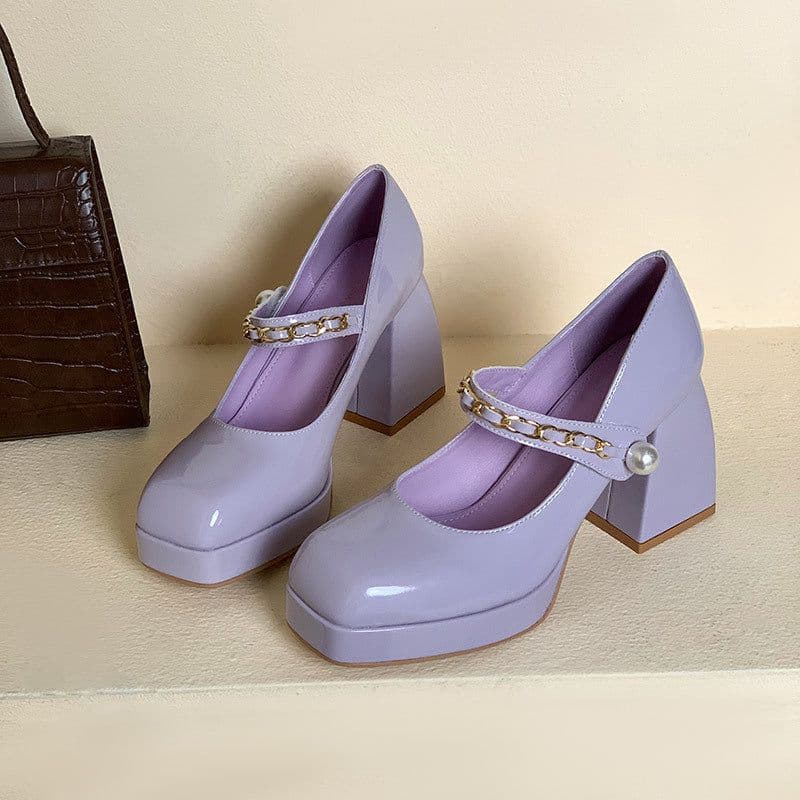 image-Women's All-match Retro High-heeled Non-slip Shoes