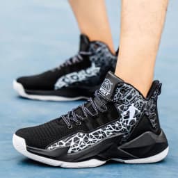 image-Men's High-top Breathable Non-slip Wear-resistant Shock-absorbing Sneakers