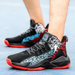 image-Men's High-top Breathable Non-slip Wear-resistant Shock-absorbing Sneakers