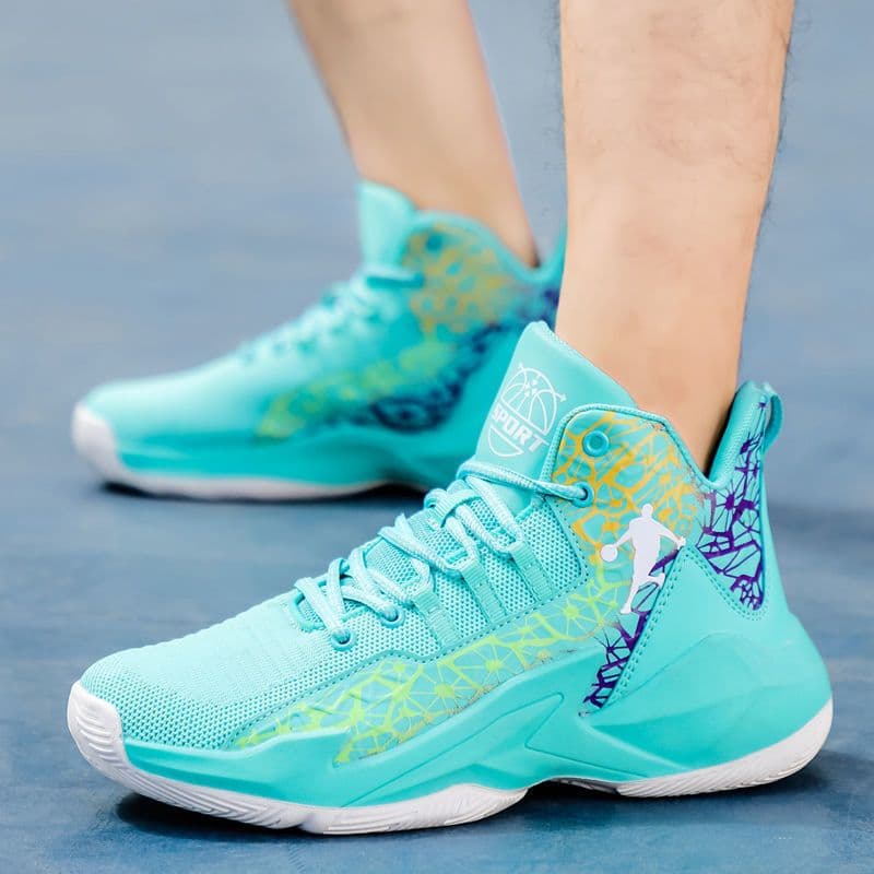 image-Men's High-top Breathable Non-slip Wear-resistant Shock-absorbing Sneakers