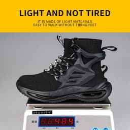 image-Men's Anti-smash And Anti-puncture Steel Toe High-top Safety Shoes
