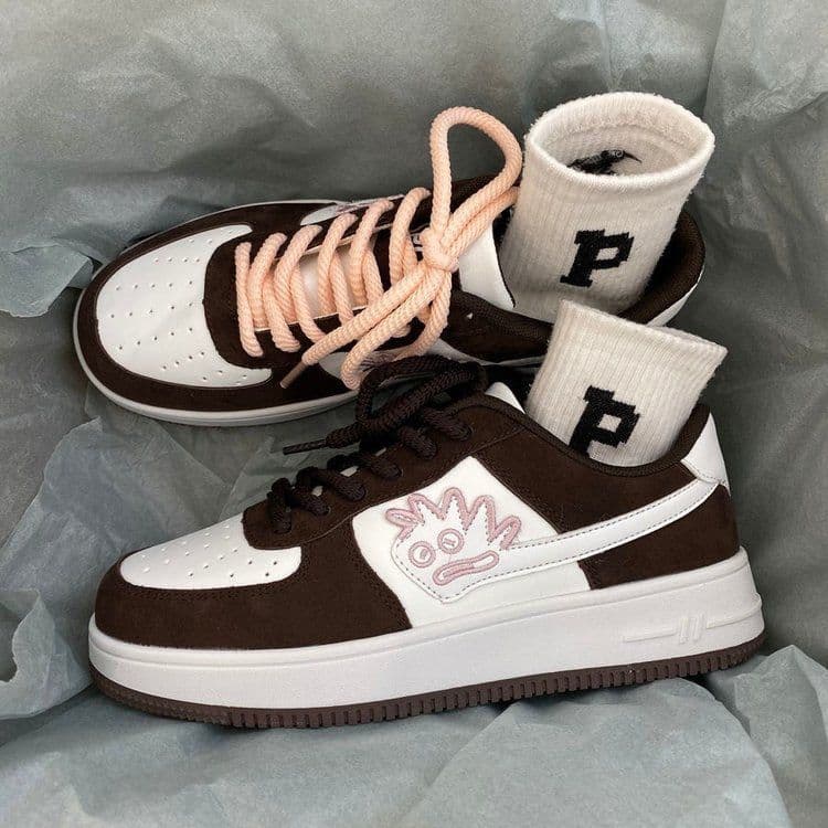 image-Brown Breathable Harajuku Style Women's Shoes