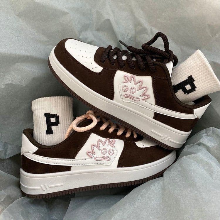 image-Brown Breathable Harajuku Style Women's Shoes