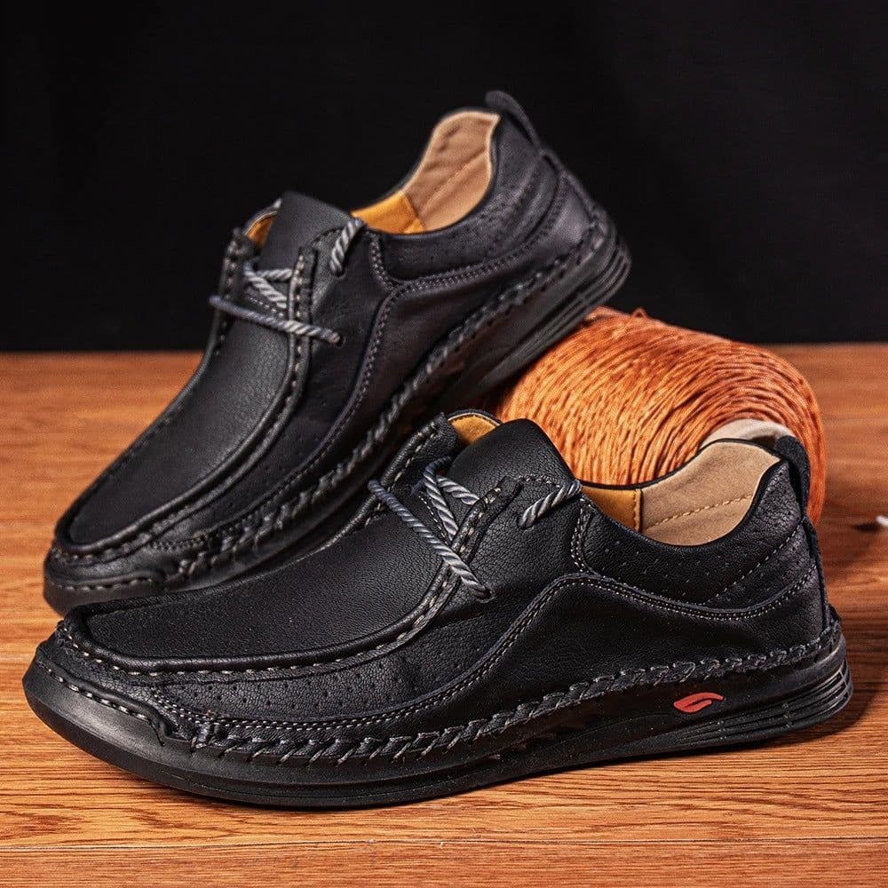 image-New Casual Men's Business Leather Shoes Breathable And Casual