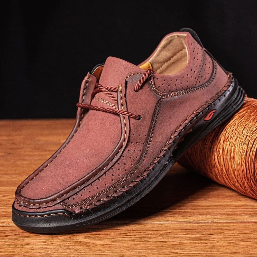 image-New Casual Men's Business Leather Shoes Breathable And Casual