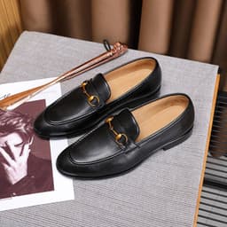 image-Men's Fashion British Vintage Horsebit Loafers