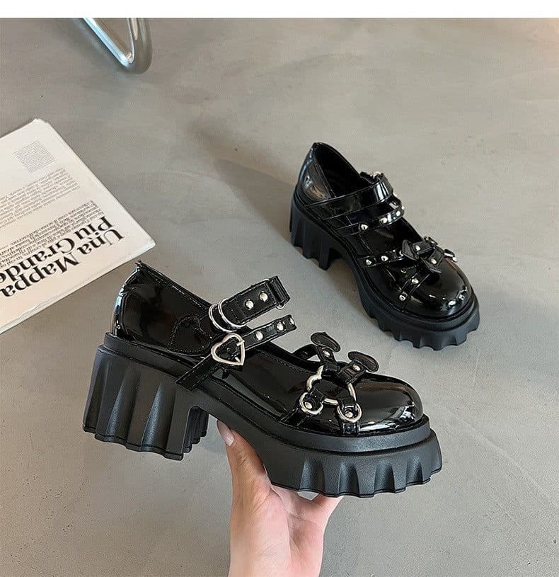 image-Women's Fashion Retro Thick Bottom Heightening Single Shoes