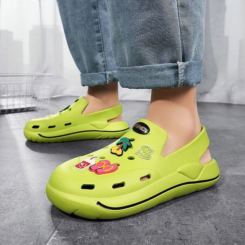 image-Men's Breathable Hole Shoes In Summer