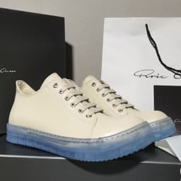 image-Men's Blue Transparent Sole Lace Up Beige Light Shoes