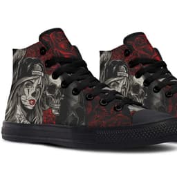 image-Fashion Printed Couple High Top Canvas Shoes