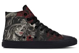 image-Fashion Printed Couple High Top Canvas Shoes