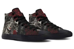 image-Fashion Printed Couple High Top Canvas Shoes
