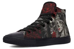 image-Fashion Printed Couple High Top Canvas Shoes