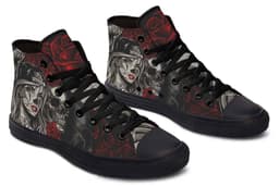 image-Fashion Printed Couple High Top Canvas Shoes