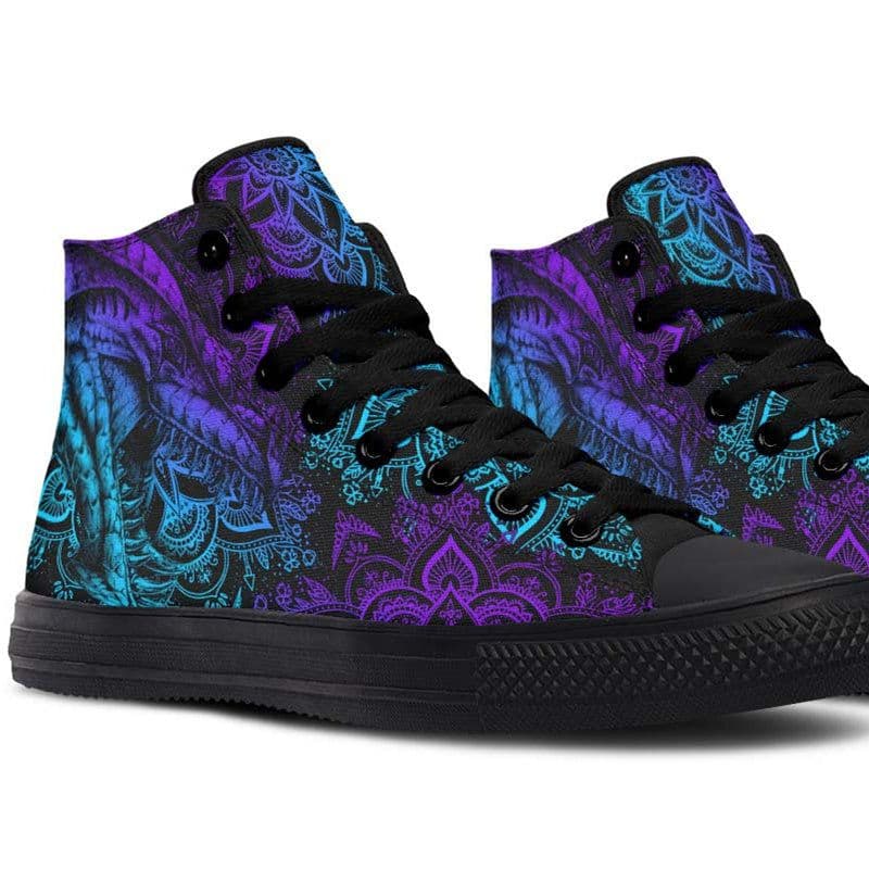 image-Printed Couple High Top Canvas Shoes